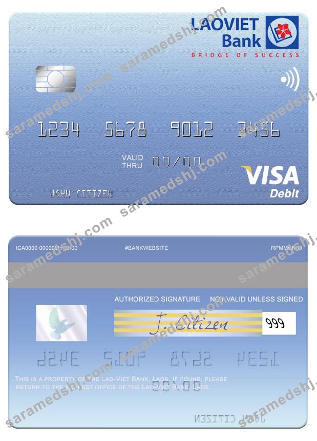 Laos Lao-Viet Bank visa debit card